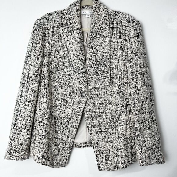 Coldwater Creek Jackets & Blazers - Coldwater Creek Cotton Blend Blazer Ivory Black Women’s 18 Tweed